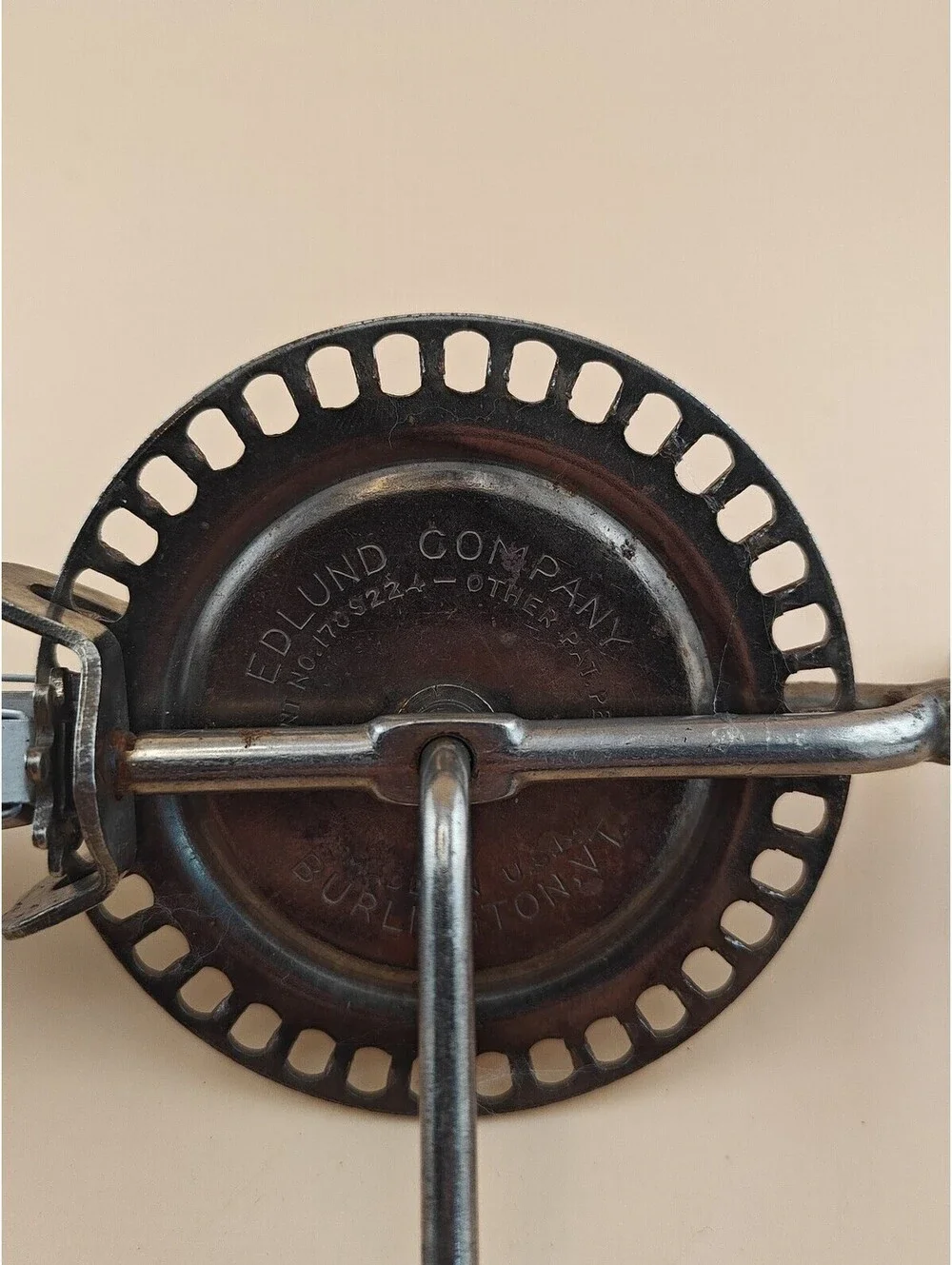 Vintage Edlund Stainless Steel Manual Rotary Egg Beater Hand Mixer Red USA